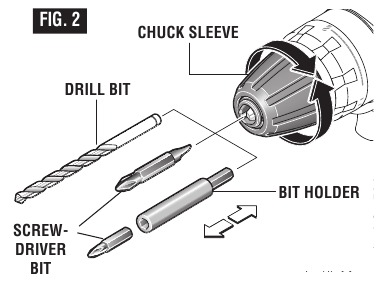 Bosch - DDB181 - EINSETZEN VON BOHRERN/BITS EINSETZEN VON BOHRERN/BITS