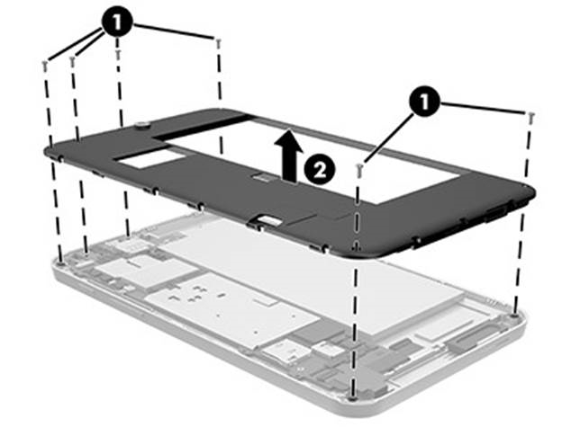 HP - Stream 7 - Mittelrahmenabdeckung entfernen Mittelrahmenabdeckung entfernen