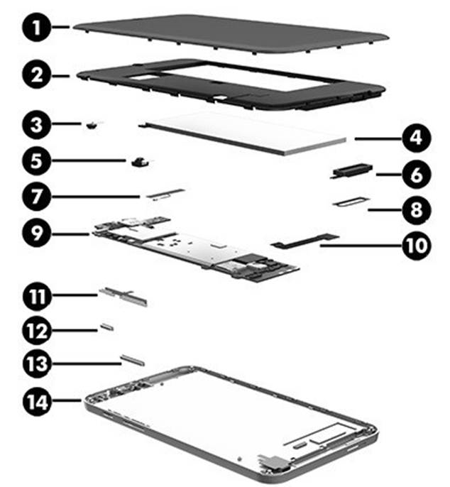 HP - Stream 7 - Hauptkomponenten des Tablets Hauptkomponenten des Tablets