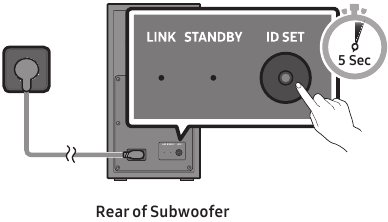 Samsung - HW-A450 - Subwoofer manuell verbinden – Schritt 1 Subwoofer manuell verbinden – Schritt 1