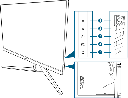 Asus - ROG SWIFT PG27UQR - Monitoreinführung - Teil 1 - Vorder-/Seitenansicht Monitoreinführung - Teil 1 - Vorder-/Seitenansicht