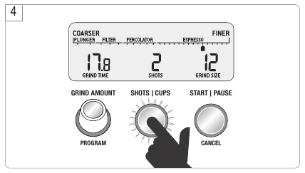Sage - Smart Grinder Pro BCG820UK - MAHLEN FÜR ESPRESSOKAFFEE - Schritt 3 MAHLEN FÜR ESPRESSOKAFFEE - Schritt 3