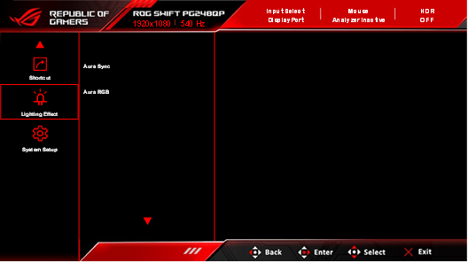 Asus - ROG Swift Pro PG248QP - Lichteffekt Lichteffekt