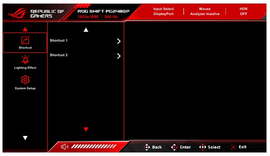 Asus - ROG Swift Pro PG248QP - Verknüpfung Verknüpfung