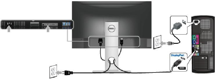 Dell - S2417DG - Das DisplayPort-Kabel (DP zu DP) anschließen Das DisplayPort-Kabel (DP zu DP) anschließen