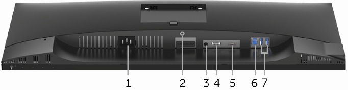 Dell - S2417DG - Teile und Bedienelemente identifizieren - Unteransicht Teile und Bedienelemente identifizieren - Unteransicht