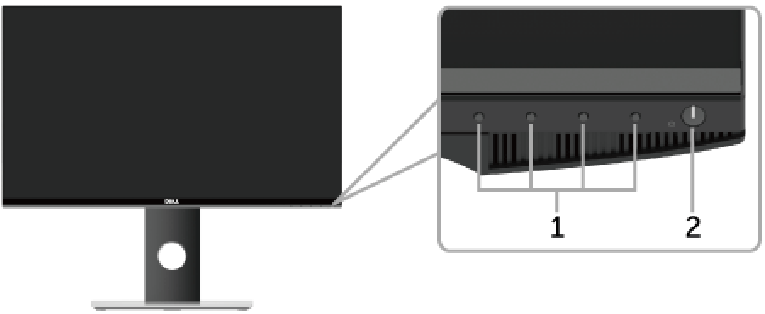 Dell - S2417DG - Teile und Bedienelemente identifizieren - Vorderansicht Teile und Bedienelemente identifizieren - Vorderansicht
