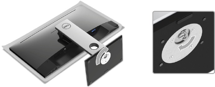 Dell - S2417DG - Monitor einrichten - Standfuß anbringen - Schritt 4 Monitor einrichten - Standfuß anbringen - Schritt 4