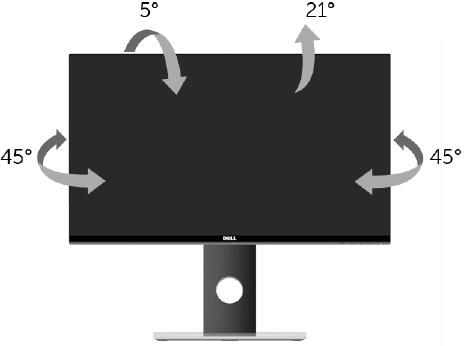 Dell - S2417DG - Verwendung der Neige- und Schwenkfunktion Verwendung der Neige- und Schwenkfunktion