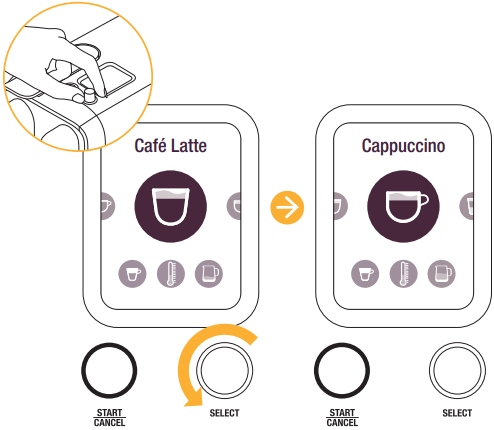 Nespresso - Creatista Plus - Navigation - Schritt 1 Navigation - Schritt 1
