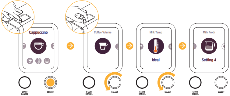 Nespresso - Creatista Plus - Navigation - Schritt 3 Navigation - Schritt 3