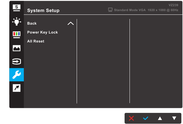 Asus - VZ239 Serie - Übersicht OSD-Funktionen - Teil 11 Übersicht OSD-Funktionen - Teil 11