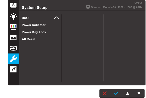 Asus - VZ239 Serie - Übersicht OSD-Funktionen - Teil 9 Übersicht OSD-Funktionen - Teil 9