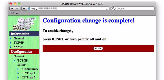 Epson - TM-T20II - Drucker-Netzwerkeinstellungen - Schritt 4 Drucker-Netzwerkeinstellungen - Schritt 4