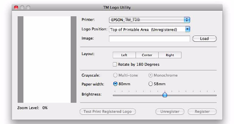 Epson - TM-T20II - Verfahren zum Registrieren eines Logos - Schritt 1 Verfahren zum Registrieren eines Logos - Schritt 1