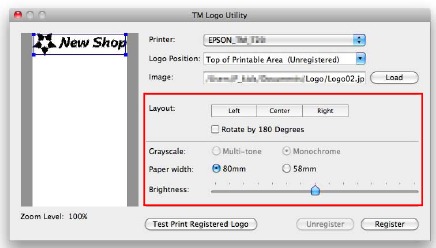 Epson - TM-T20II - Verfahren zum Registrieren eines Logos - Schritt 5 Verfahren zum Registrieren eines Logos - Schritt 5
