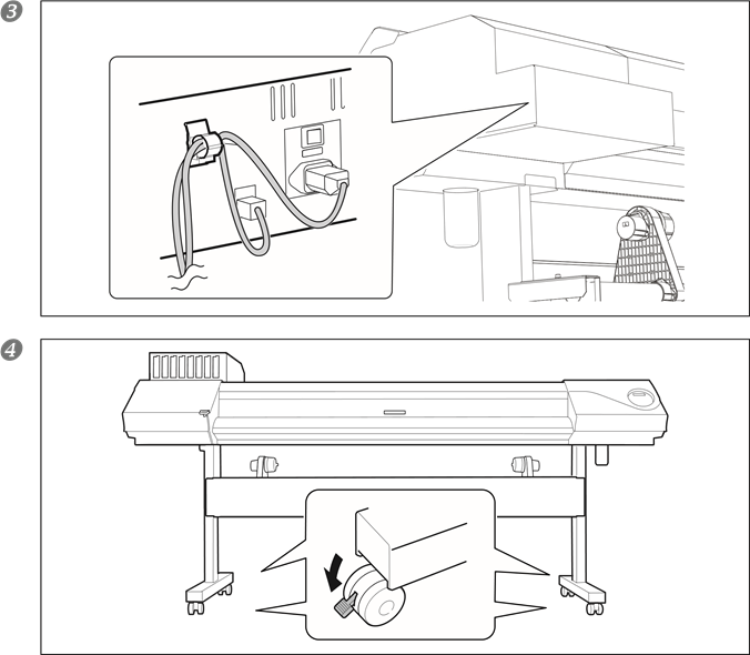 Roland - VersaEXPRESS RF-640 - Kabel anschließen - Schritt 2 Kabel anschließen - Schritt 2