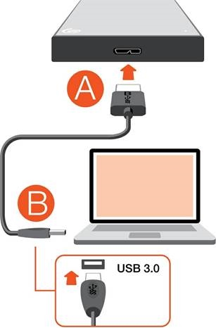 Seagate - ONE TOUCH - USB-Kabel anschließen USB-Kabel anschließen