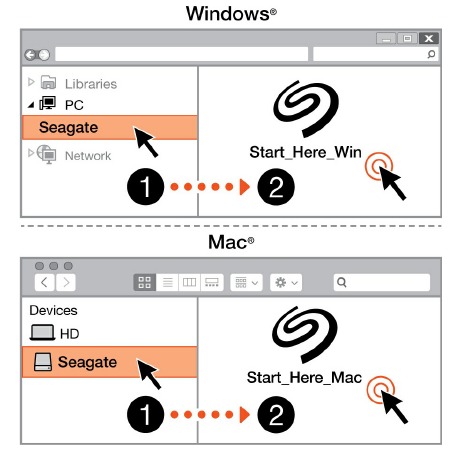 Seagate - ONE TOUCH - Hier starten Hier starten