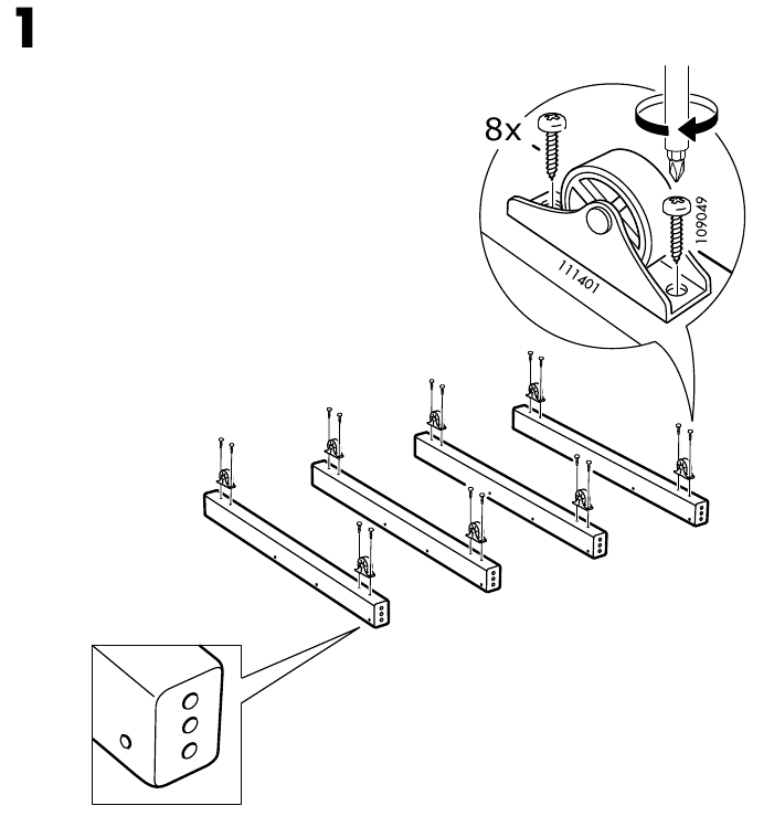IKEA - Hemnes - Aufbau - Schritt 1 Aufbau - Schritt 1