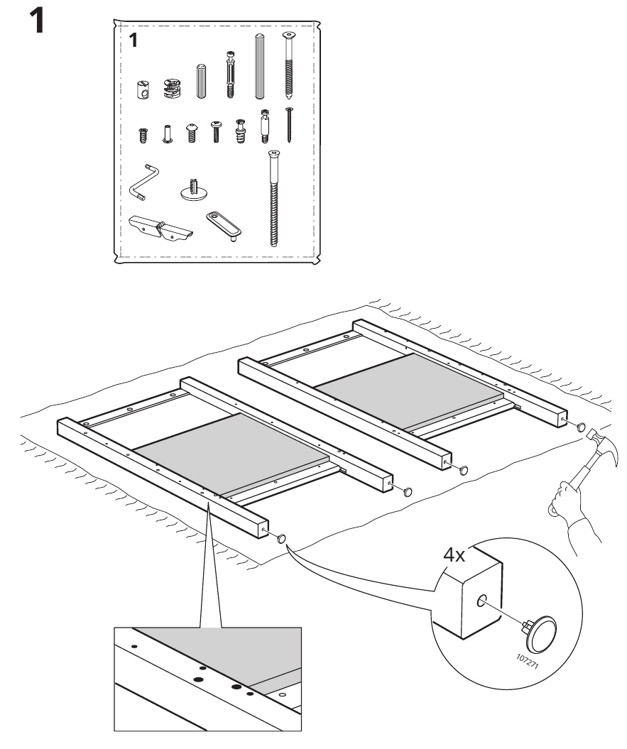 IKEA - SUNDVIK - Aufbau - Schritt 1 Aufbau - Schritt 1