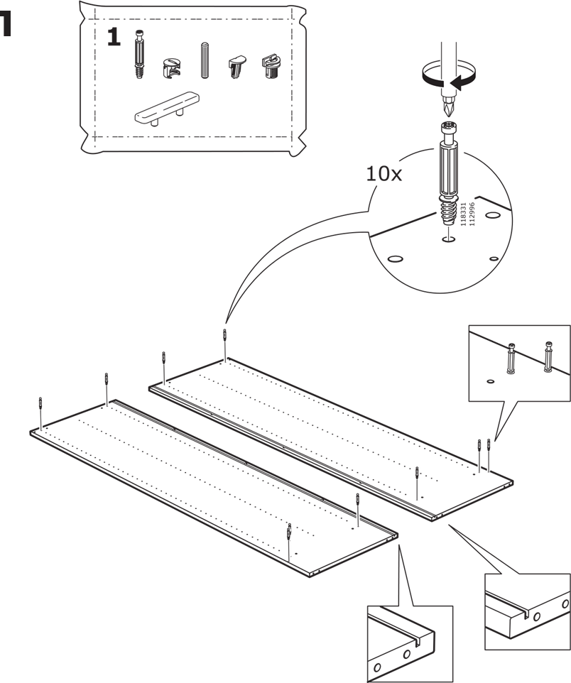 IKEA - SMÅGÖRA - Aufbau - Schritt 1 Aufbau - Schritt 1