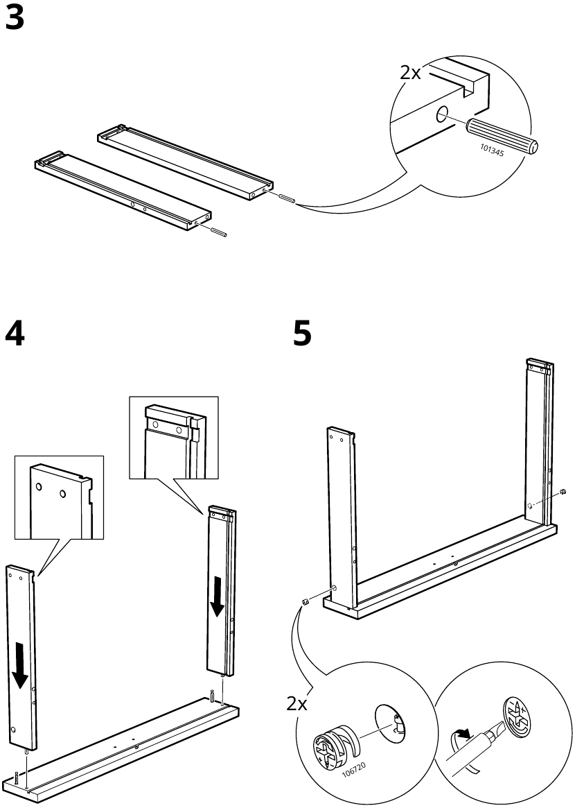 IKEA - VADHOLMA - Zusammenbau der Schublade - Schritt 2 Zusammenbau der Schublade - Schritt 2