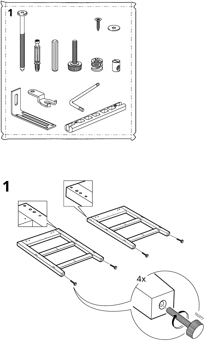 IKEA - VADHOLMA - Zusammenbau des Produkts - Schritt 1 Zusammenbau des Produkts - Schritt 1