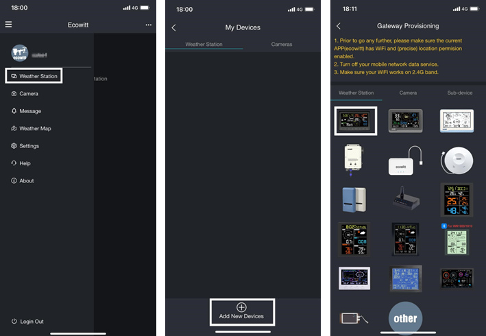 ECOWITT - WS2910 - Ecowitt APP Netzwerkkonfiguration Ecowitt APP Netzwerkkonfiguration
