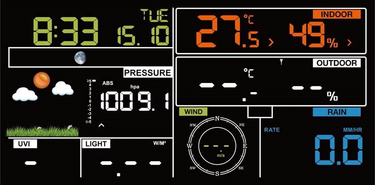 ECOWITT - WS2910 - Innentemperatur, Luftfeuchtigkeit und Druck Innentemperatur, Luftfeuchtigkeit und Druck
