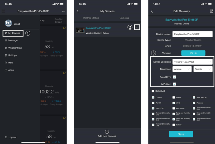 ECOWITT - WS2910 - Neues Gerät in der Ecowitt APP einrichten Neues Gerät in der Ecowitt APP einrichten