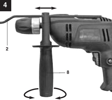 EINHELL - TC-ID 650 E - Tiefenanschlag montieren und einstellen Tiefenanschlag montieren und einstellen