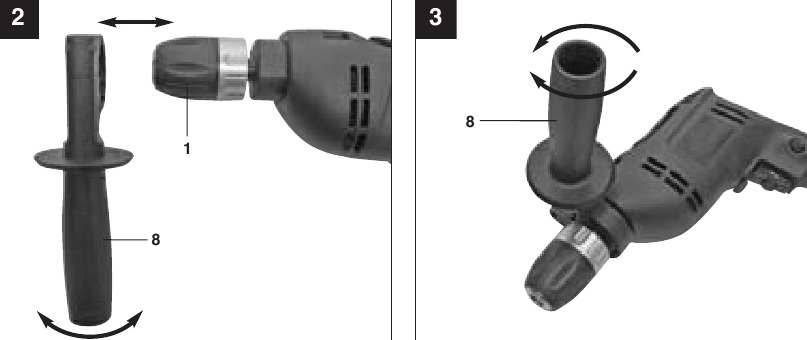 EINHELL - TC-ID 650 E - Zusatzhandgriff montieren Zusatzhandgriff montieren