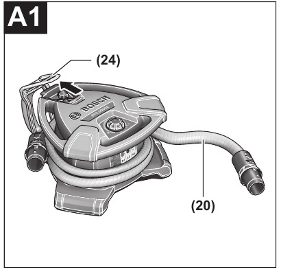 Bosch - PFS 5000 E - Luftschlauch anschließen - Schritt 1 Luftschlauch anschließen - Schritt 1