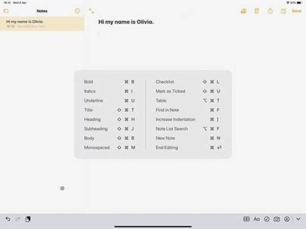 Logitech - Wave Keys - Externe Tastaturkurzbefehle für iPadOS Externe Tastaturkurzbefehle für iPadOS