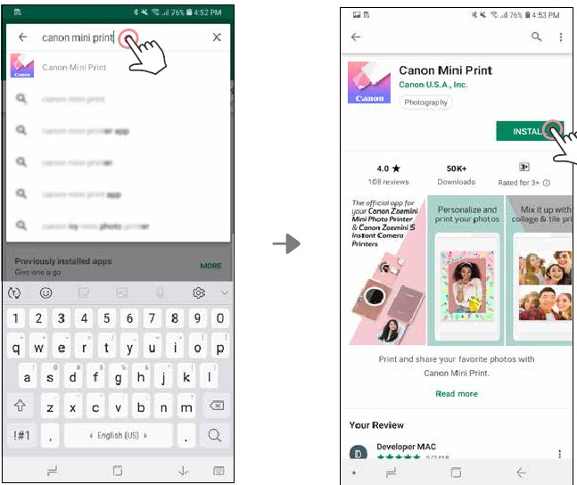 Canon - Zoemini 2 - APP INSTALLIEREN - APP-STORES - Schritt 1 APP INSTALLIEREN - APP-STORES - Schritt 1
