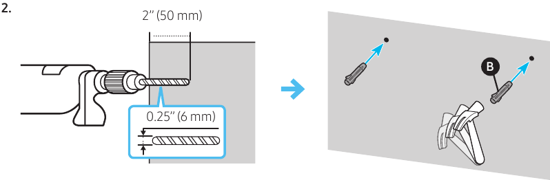 Samsung - B-Serie - Wandmontage - Schritt 2 Wandmontage - Schritt 2