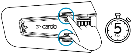 Cardo - PACKTALK PRO - Quelle wechseln - DMC zu Bluetooth/Bluetooth zu DMC Quelle wechseln - DMC zu Bluetooth/Bluetooth zu DMC