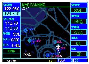 Garmin - GNS530 - Kartenverschiebung Kartenverschiebung