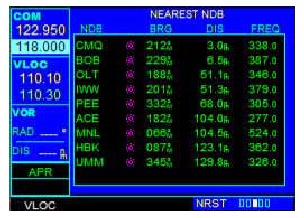 Garmin - GNS530 - NÄCHSTGELEGENE NDB SEITE NÄCHSTGELEGENE NDB SEITE