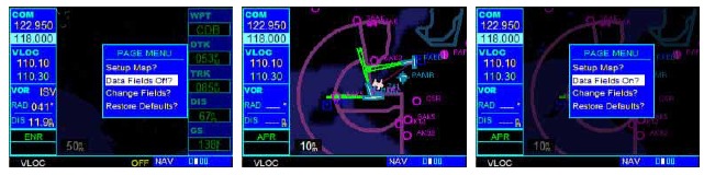 Garmin - GNS530 - Vollbildkarte auswählen Vollbildkarte auswählen