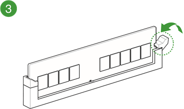 Asus - B650E MAX - Einsetzen eines DIMM - Schritt 2 Einsetzen eines DIMM - Schritt 2