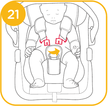 Joie - i-Snug 2 - Sichern des Kindes im Kinderrückhaltesystem - Schritt 4 Sichern des Kindes im Kinderrückhaltesystem - Schritt 4
