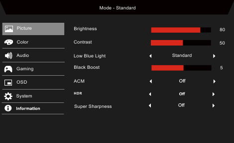 Acer - Nitro ED270U P2bmiipx - Anpassen des Bildes Anpassen des Bildes