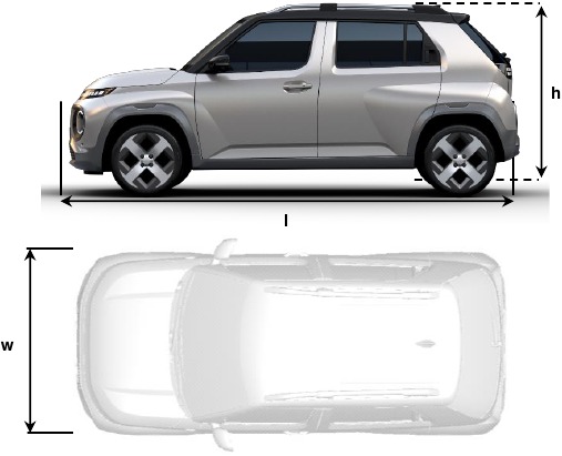 Hyundai - INSTER - Identifizierung / Erkennung - Abmessungen Identifizierung / Erkennung - Abmessungen