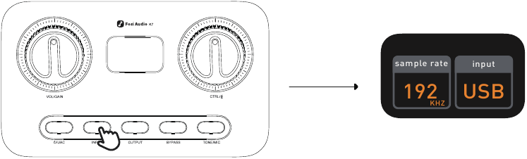 Fosi Audio - K7 - Bedienungsanleitung - Wechsel in den USB-Eingangsmodus Bedienungsanleitung - Wechsel in den USB-Eingangsmodus