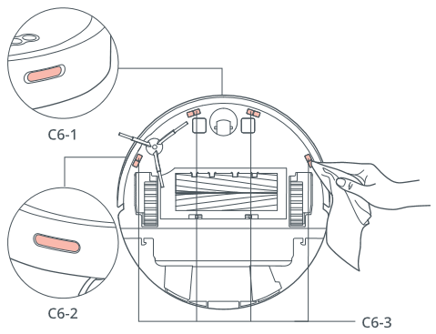 Roborock - Q5 Max+ - Wartung der Robotersensoren Wartung der Robotersensoren