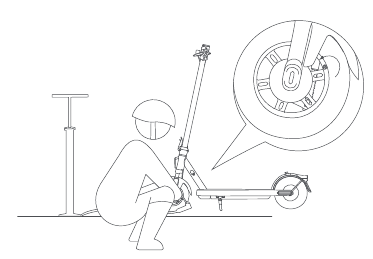Xiaomi - Elite - Reifen aufpumpen - Schritt 1 Reifen aufpumpen - Schritt 1