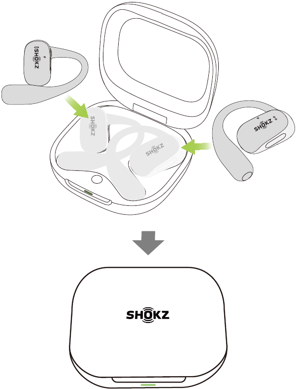 shokz - OPENFIT 2+ - Stromversorgung - Schritt 2 - Aus Stromversorgung - Schritt 2 - Aus