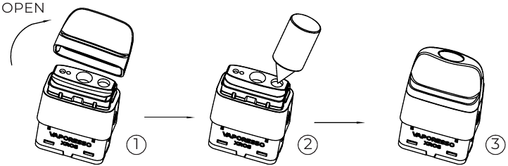 VAPORESSO - XROS 5 - BEDIENUNG - E-Liquid einfüllen BEDIENUNG - E-Liquid einfüllen